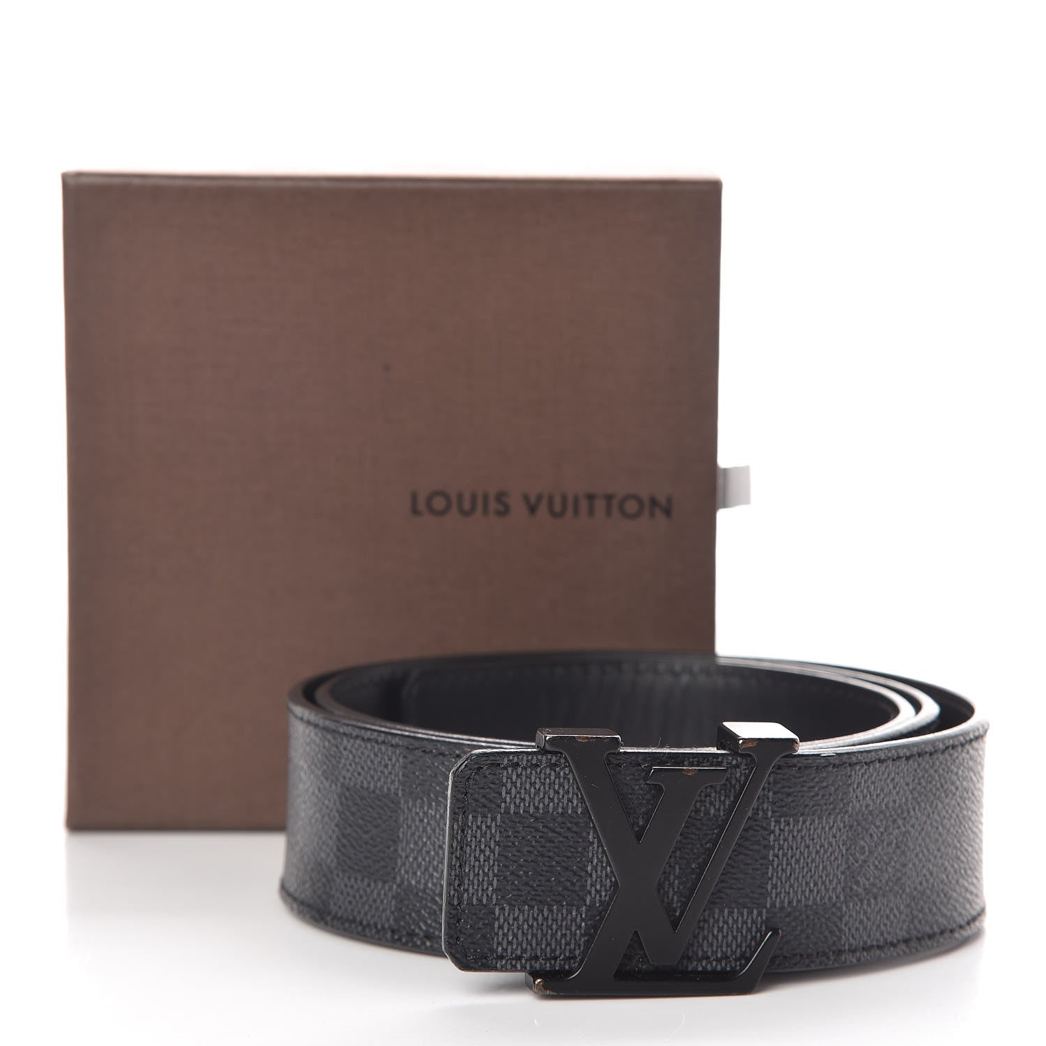 Louis Vuitton Damier Graphite LV Initiales Belt 85 34 8 of 8