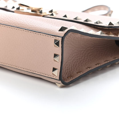 Valentino Garavani Pebbled Calfskin Medium Rockstud Flip Lock Crossbody Bag Poudre 8 of 8