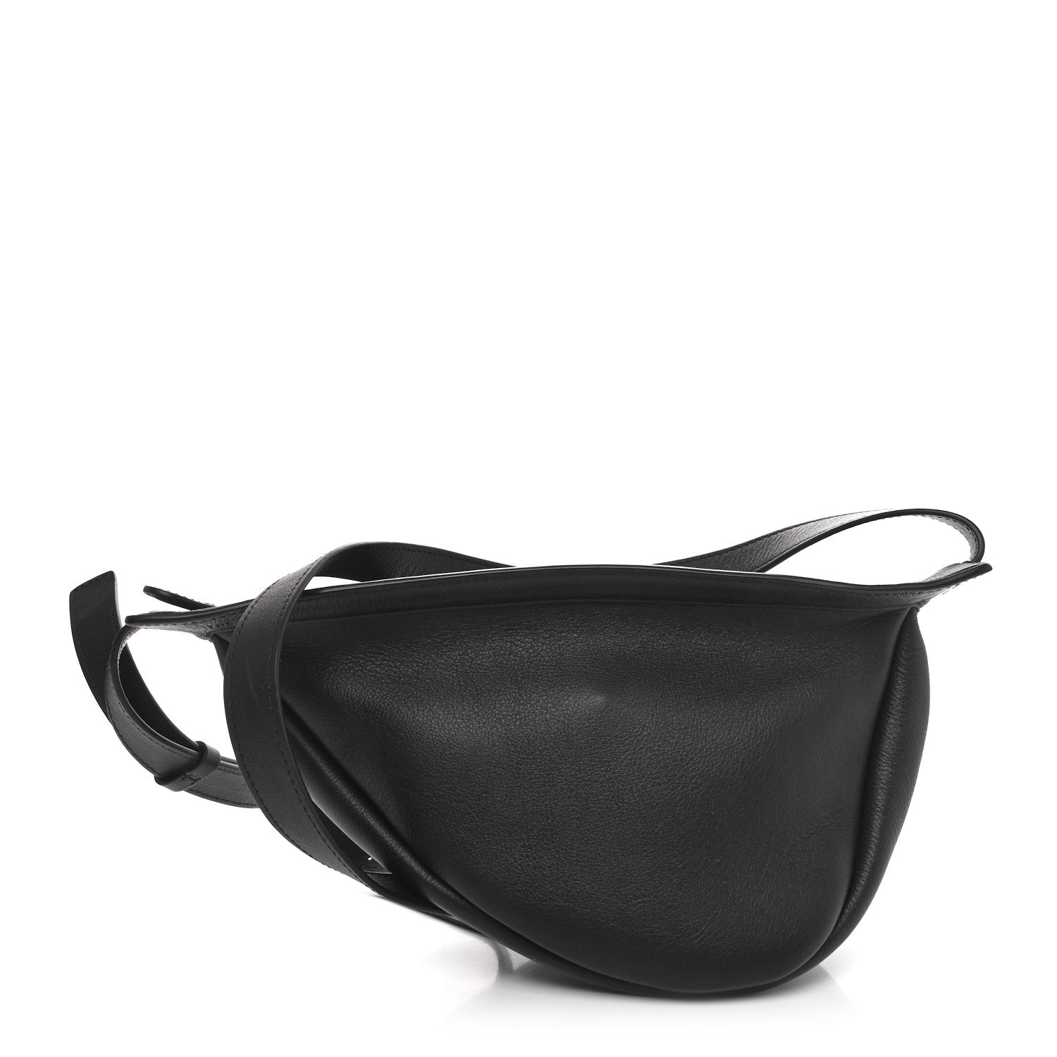 The Row Smooth Calfskin Small Slouchy Banana Bag Black 1 of 10
