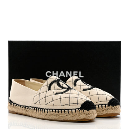 Chanel Fabric Biarritz CC Espadrilles 39 Beige Black 9 of 9
