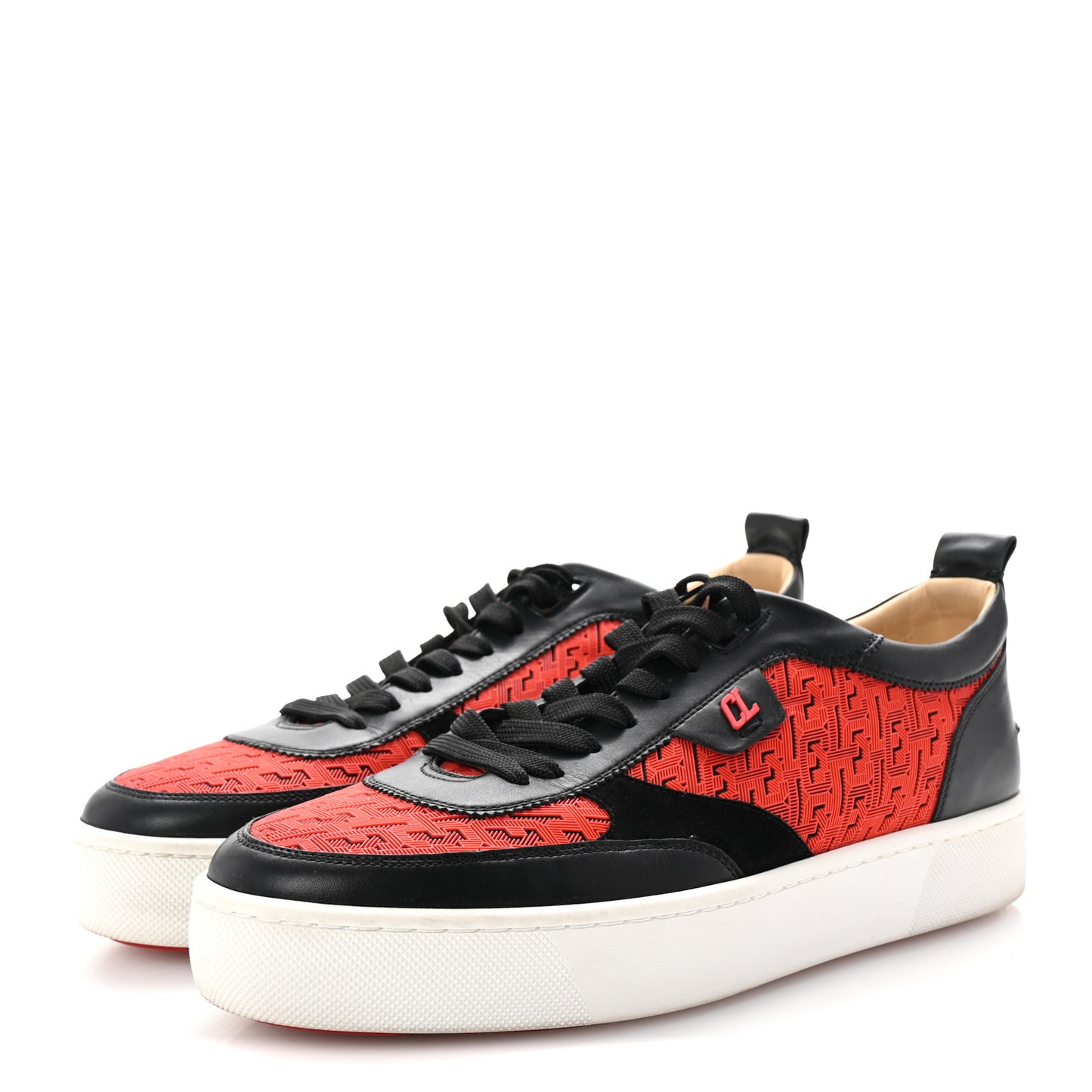 Calfskin Printed Mens Happyrui Techno Flat Sneakers 45 Black Smoothie