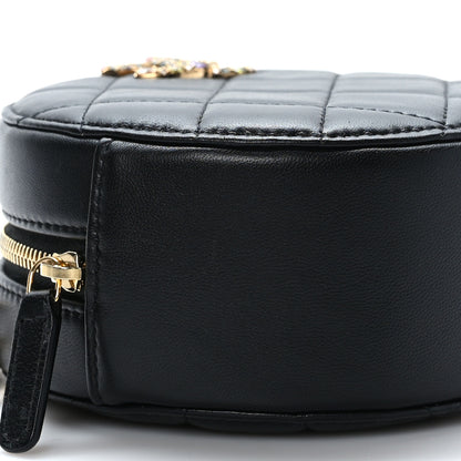 Chanel Lambskin Quilted Zirconium Round Clutch With Chain Black 8 of 9