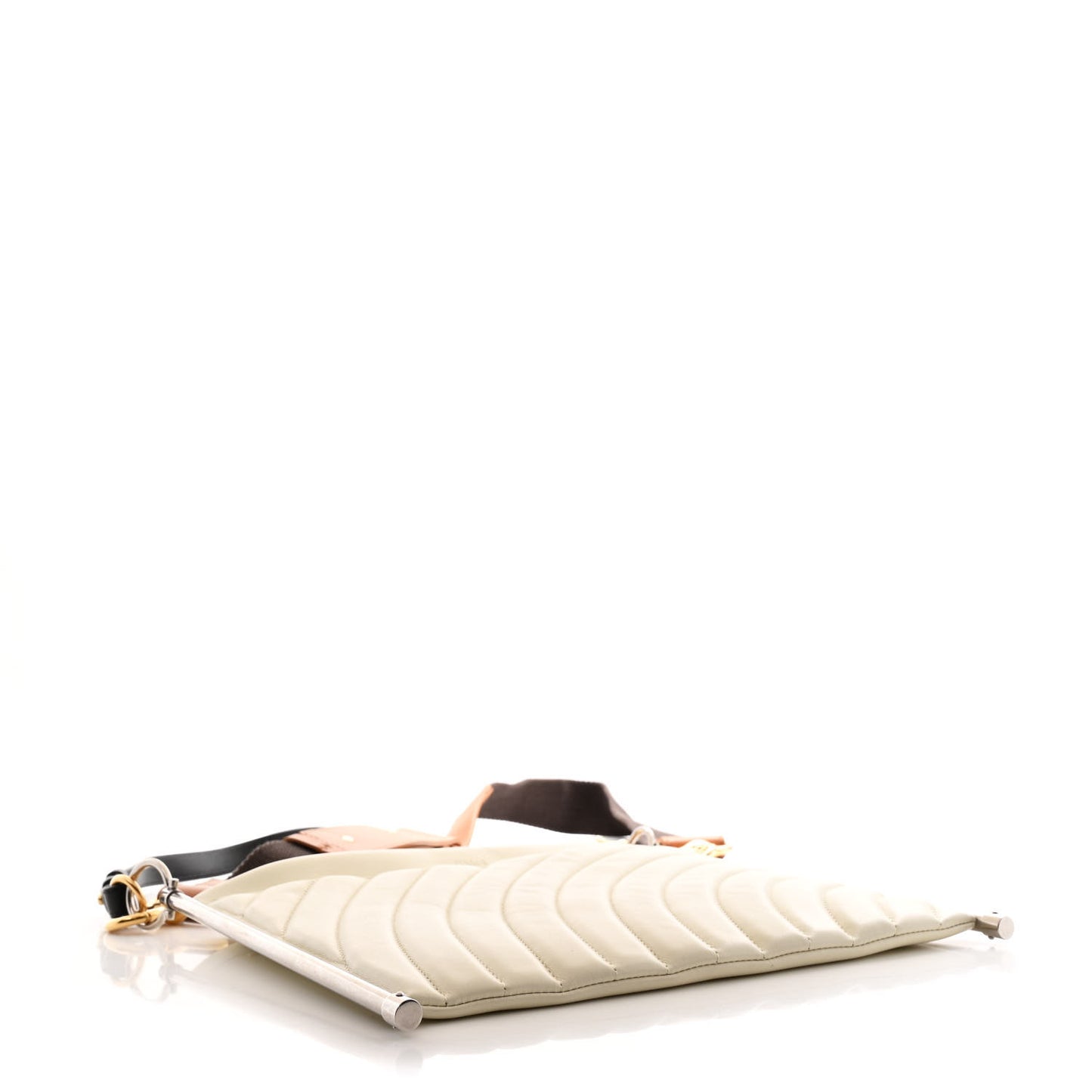 Smooth Calfskin Quilted Medium Roy Clutch Off White
