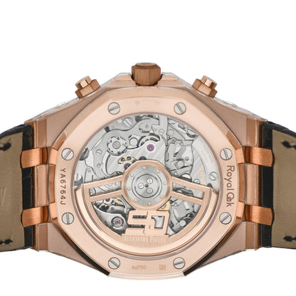 Audemars Piguet 18K Rose Gold Alligator 41mm Royal Oak Chronograph 50th Anniversary Automatic Watch Black 26240OR.OO.D002CR.01 4 of 5