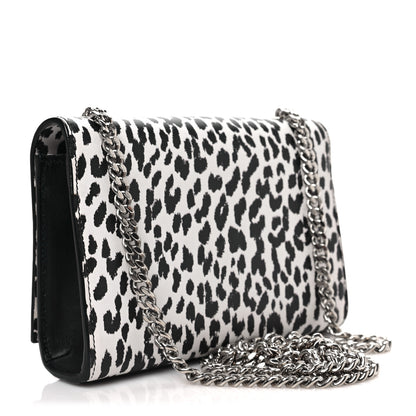 Saint Laurent Calfskin Leopard Small Monogram Kate Satchel White Black 2 of 6