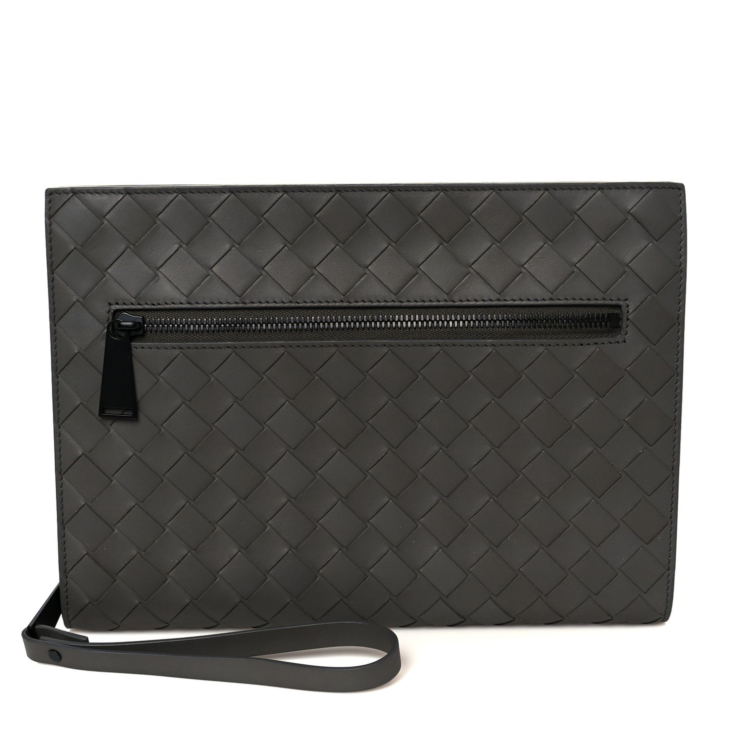 Calfskin Intrecciato Small Document Case Grey