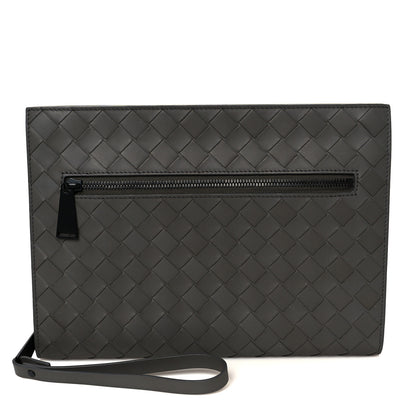 Bottega Veneta Calfskin Intrecciato Small Document Case Grey 1 of 8