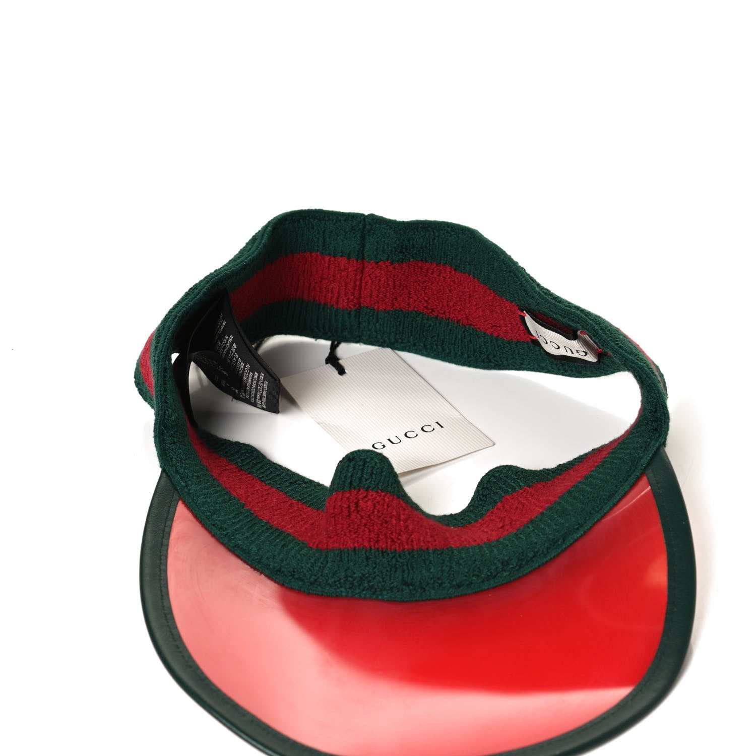 Gucci Vinyl Web Visor L Green Red 6 of 8