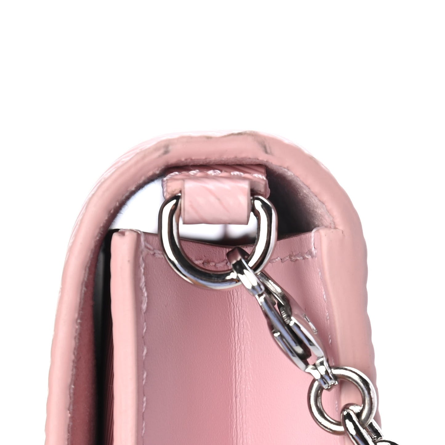 Epi Twist Belt Chain Wallet Rose Ballerine