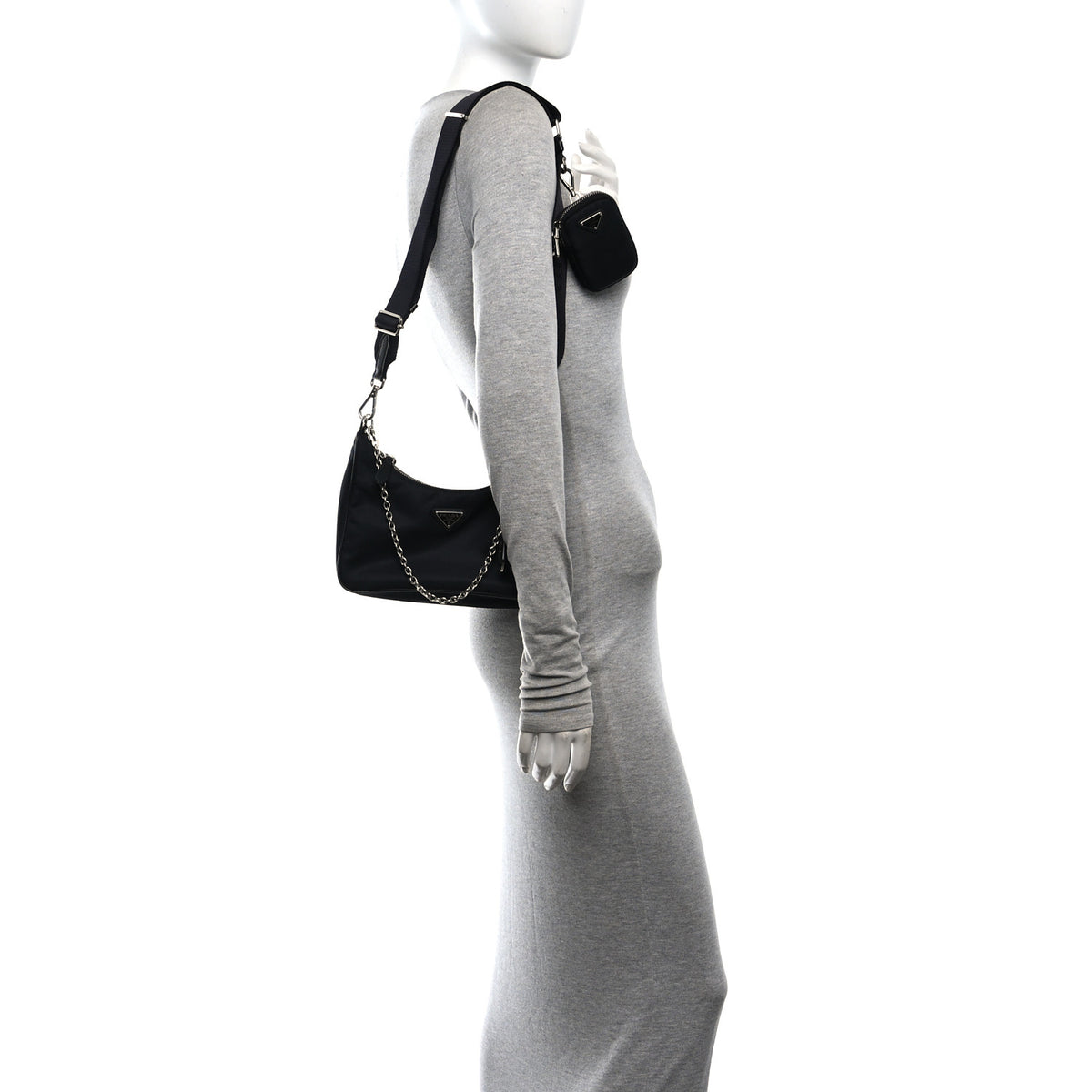 Prada Nylon Re-Edition 2005 Shoulder Bag Black 2 of 10