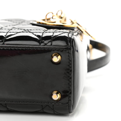 Christian Dior Patent Cannage Mini Lady Dior Black 9 of 13