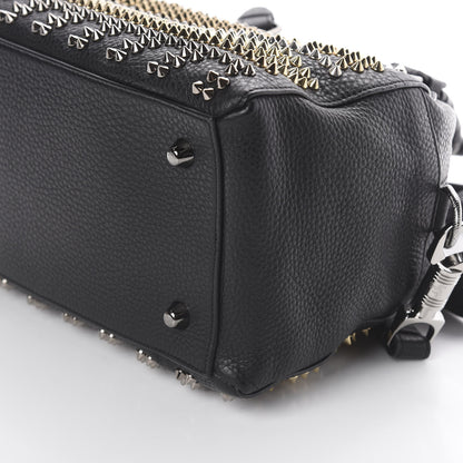 Christian Louboutin Calfskin Mix Chevron Spikes Small Panettone Bowling Bag Black 6 of 8