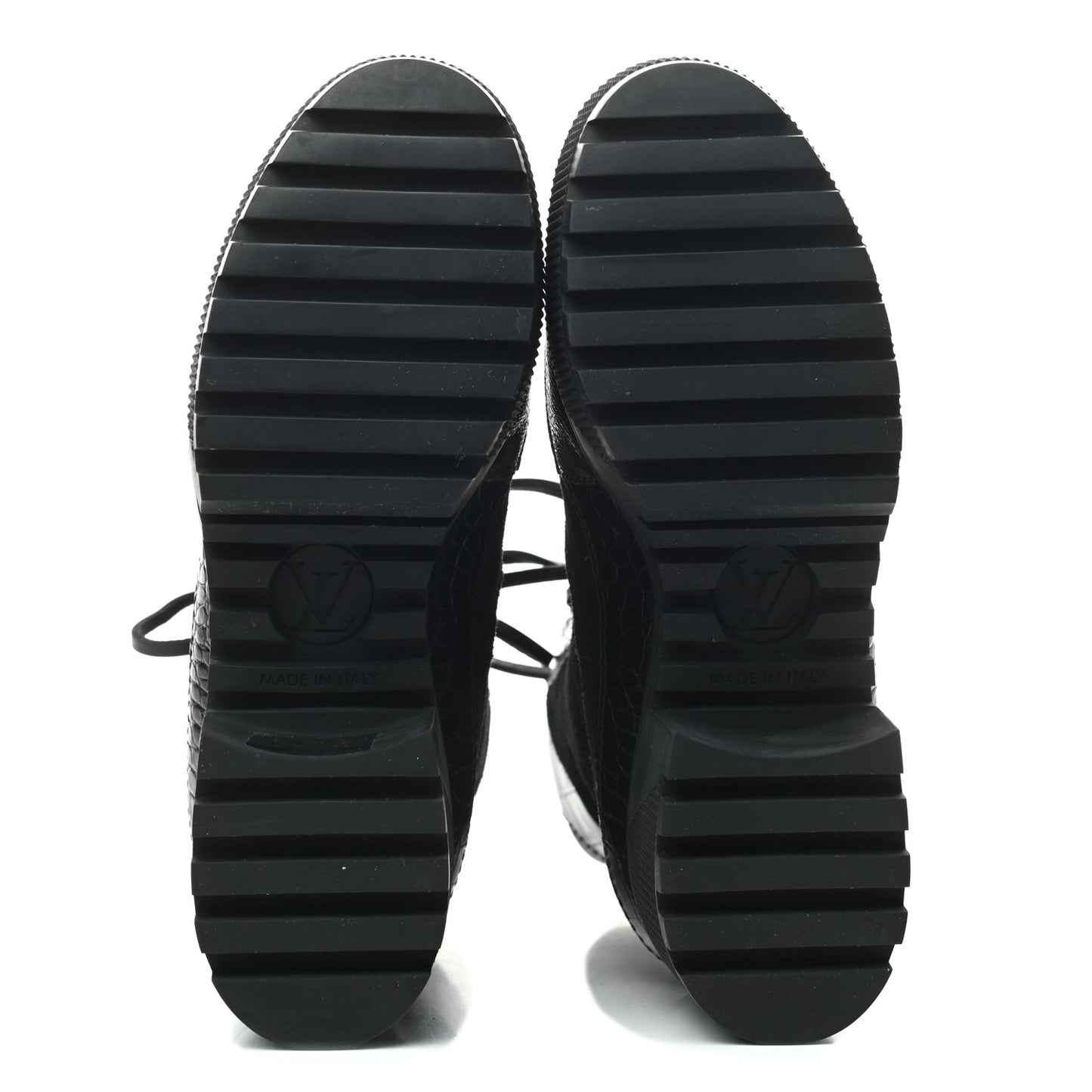 Suede Calfskin Monogram Laureate Platform Desert Boots 35 Black