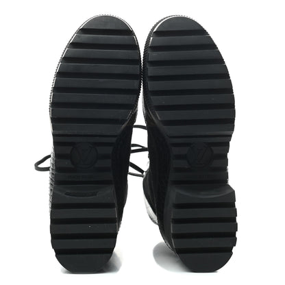 Louis Vuitton Suede Calfskin Monogram Laureate Platform Desert Boots 35 Black 5 of 8