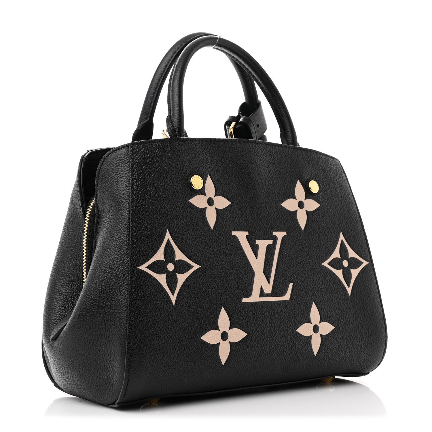 Louis Vuitton Empreinte Monogram Giant Montaigne BB Black Beige 3 of 12