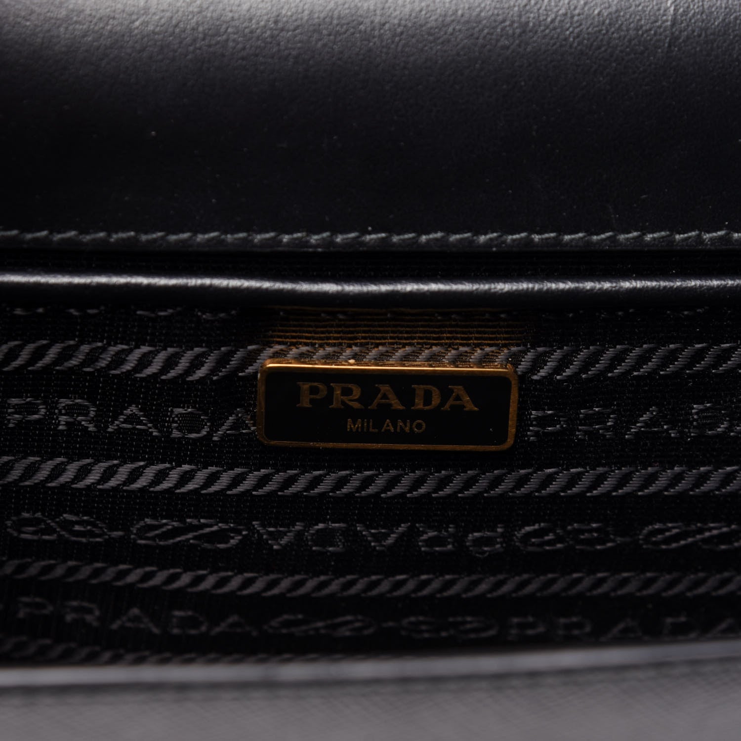Prada Saffiano Soft Calfskin Chain Crossbody Bag Bianco Black 8 of 10