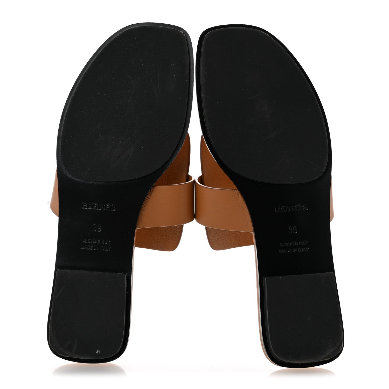 Hermes Calfskin Womens Galerie Sandals 39 Gold 6 of 10