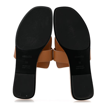 Hermes Calfskin Womens Galerie Sandals 39 Gold 6 of 10