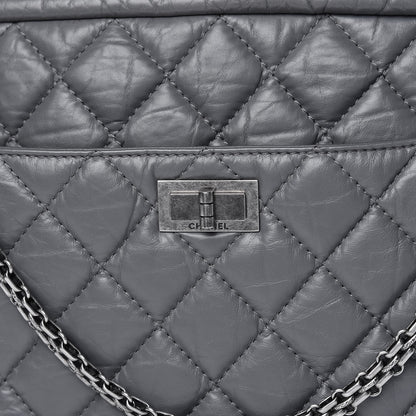 Chanel Aged Calfskin Quilted Large Reissue Camera Case Grey 8 of 20