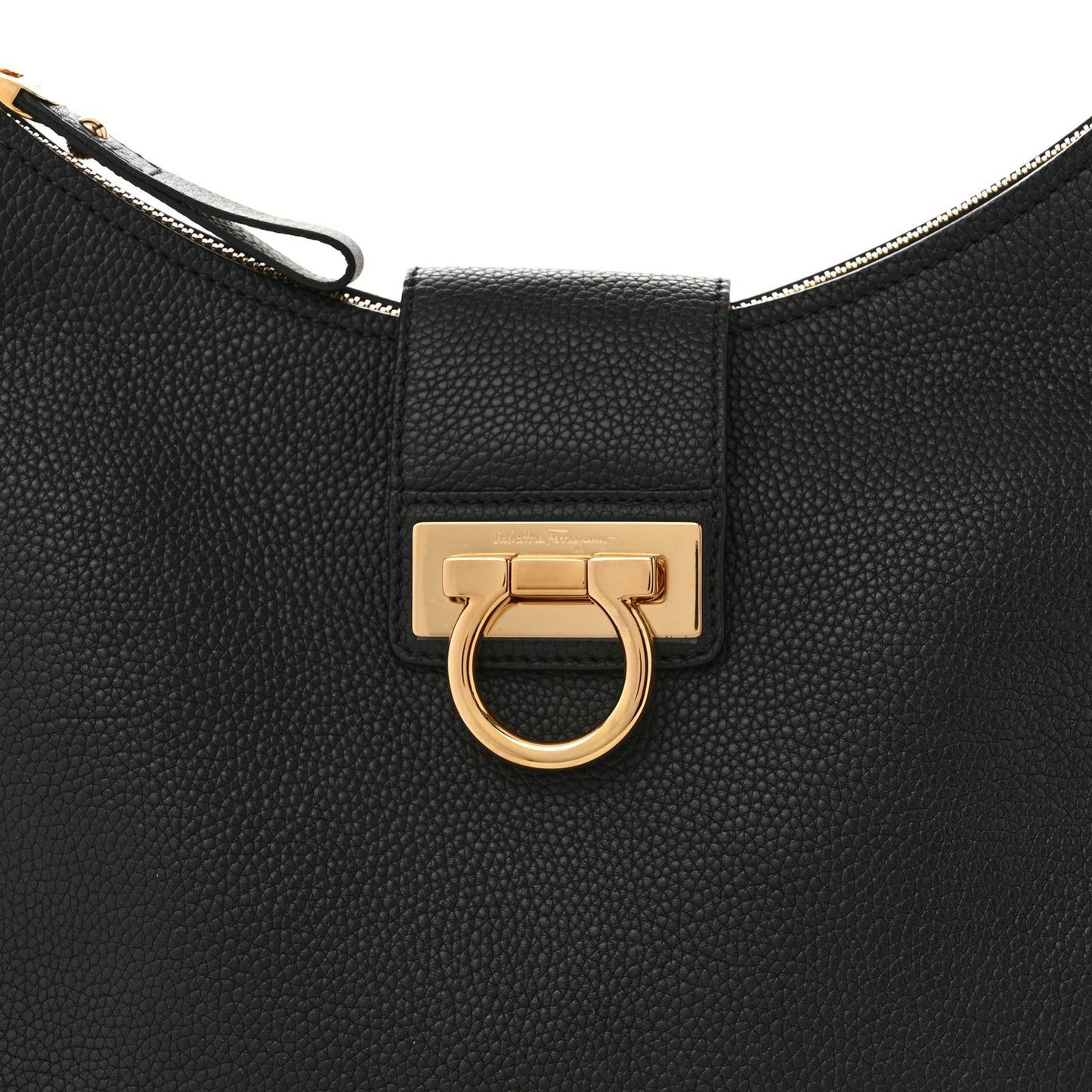 Calfskin Fanisa Gancini Hobo Black