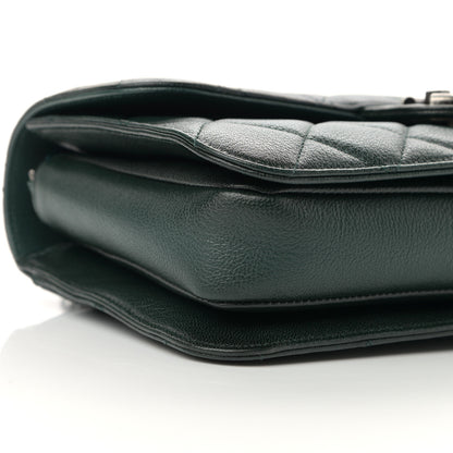 Chanel Goatskin Quilted Medium Perfect Edge Flap Green 8 of 10