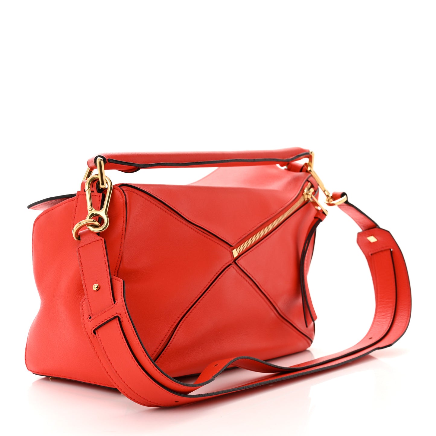 Calfskin Medium Puzzle Bag Scarlet