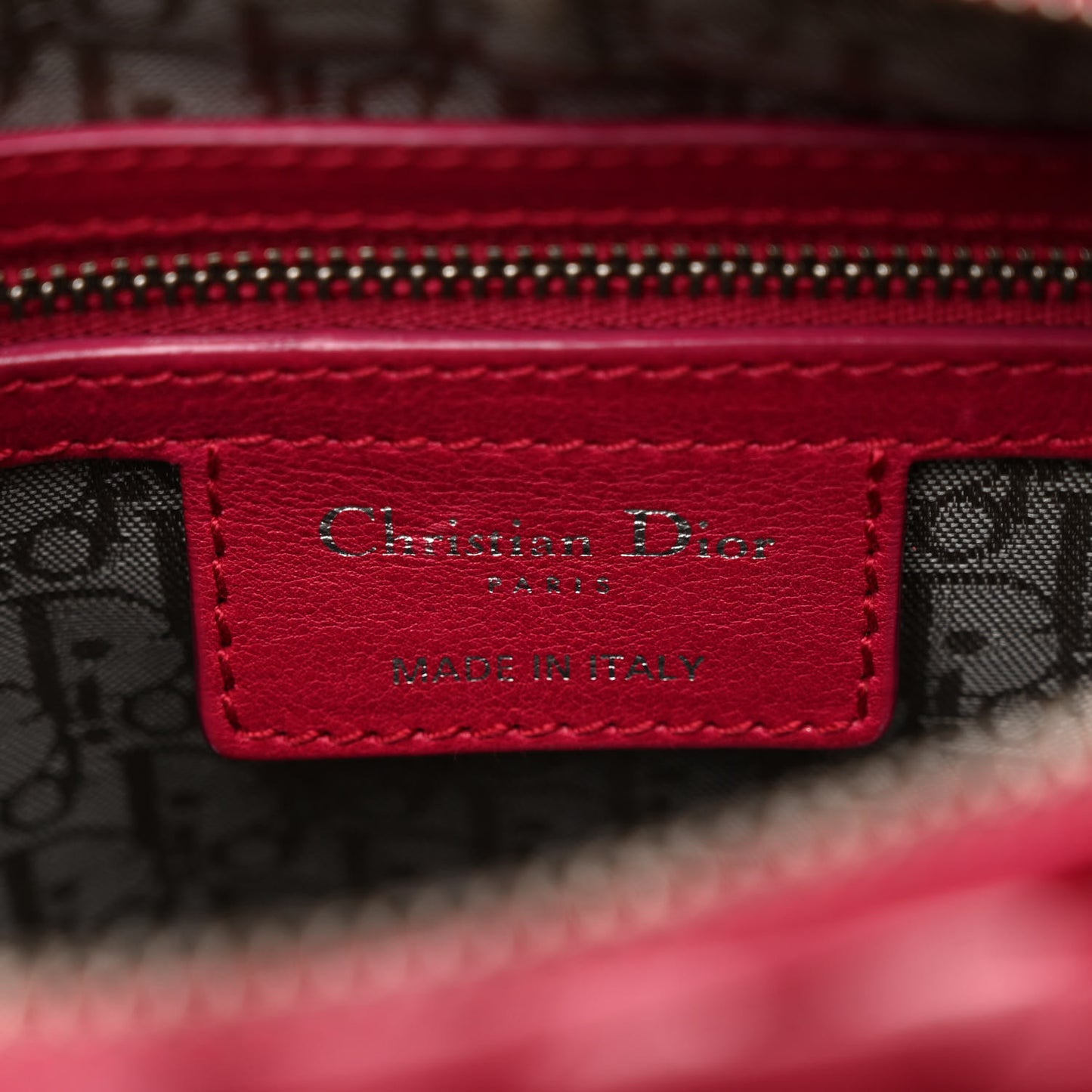 Lambskin Cannage Bow Medium Lady Dior Fuchsia