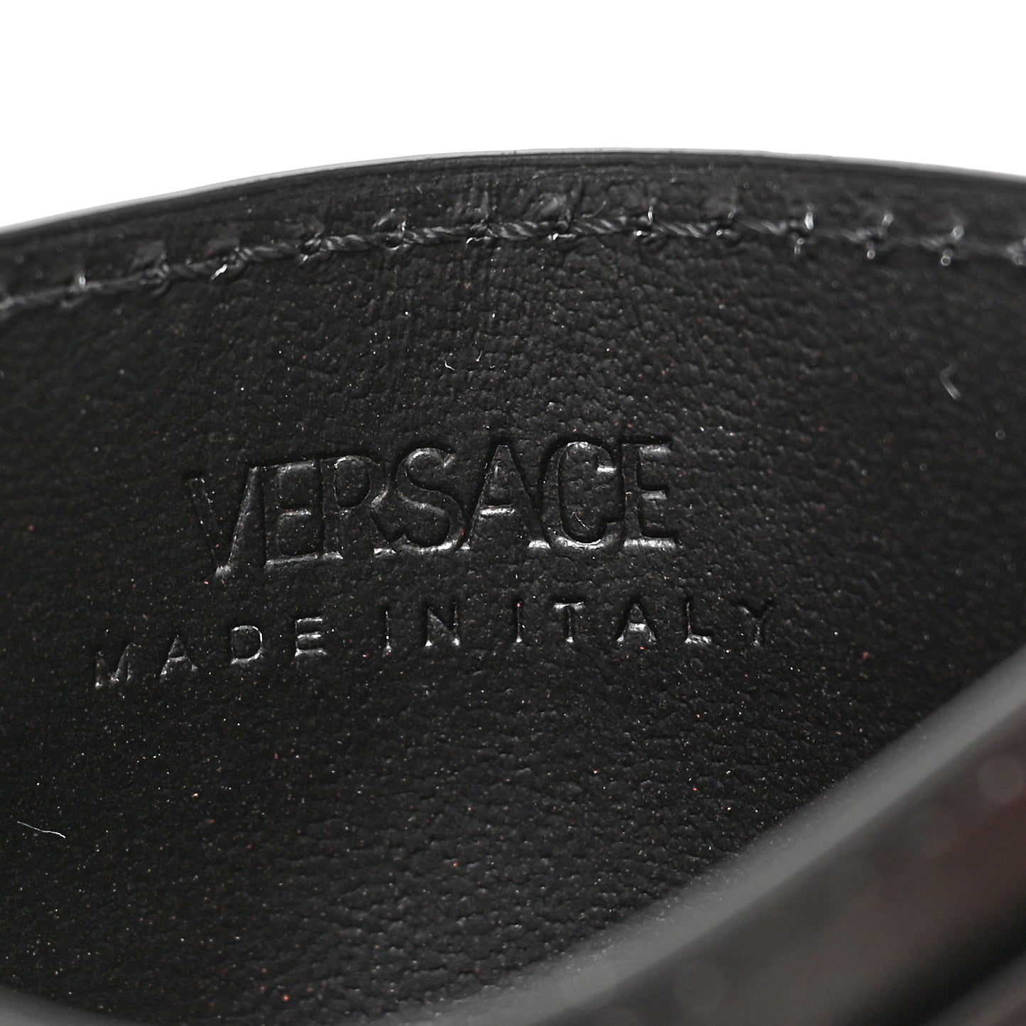Calfskin Logo Card Holder Black