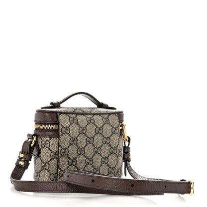 Gucci GG Supreme Monogram Textured Calfskin Web Mini Ophidia Top Handle Bag Beige Ebony New Acero 3 of 10