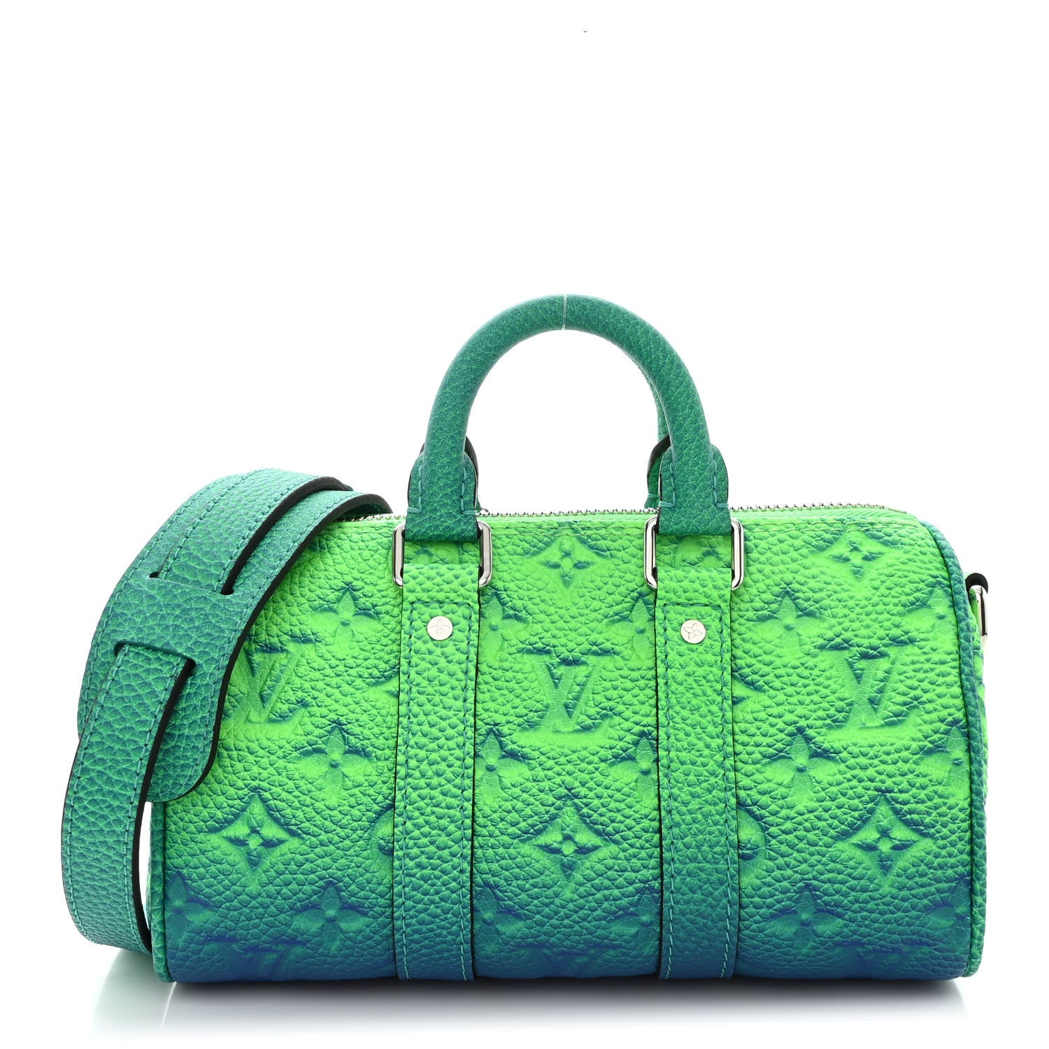 Louis Vuitton Taurillon Illusion Keepall XS Bleu Vert 1 of 10