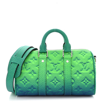Louis Vuitton Taurillon Illusion Keepall XS Bleu Vert 1 of 10