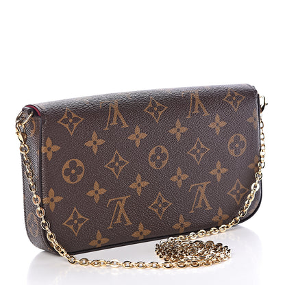 Louis Vuitton Monogram Pochette Felicie Chain Wallet Fuchsia 3 of 14