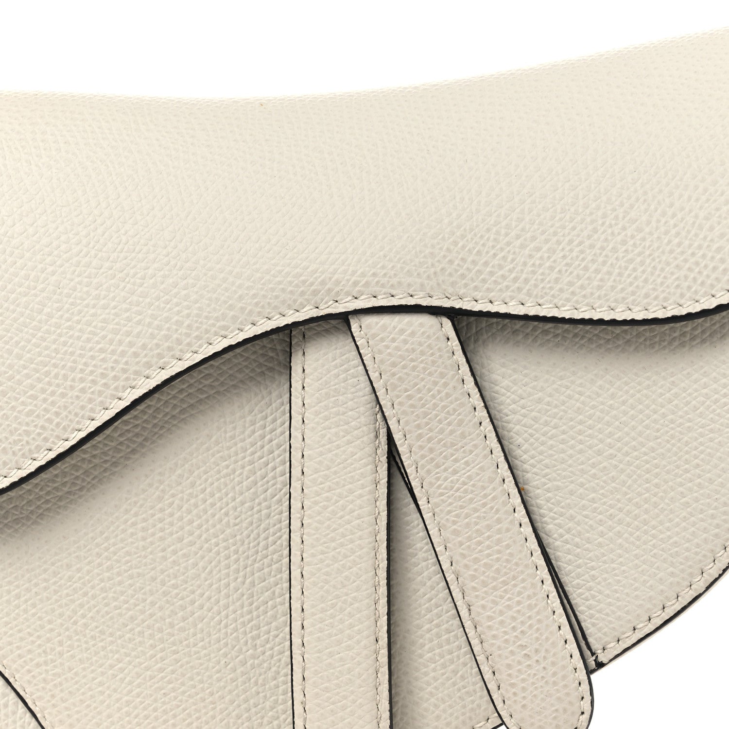 Christian Dior Grained Calfskin Mini Saddle Bag White 8 of 13