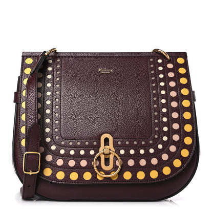 Mulberry Perforated Small Classic Grain Calfskin Amberley Satchel Oxblood 1 of 8