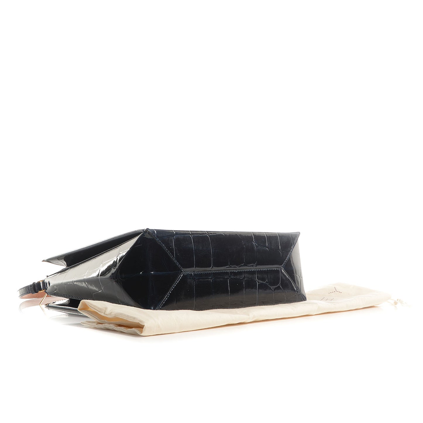 Faux Crocodile Embossed Beckett Bag Black