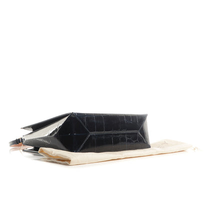 Stella McCartney Faux Crocodile Embossed Beckett Bag Black 4 of 6