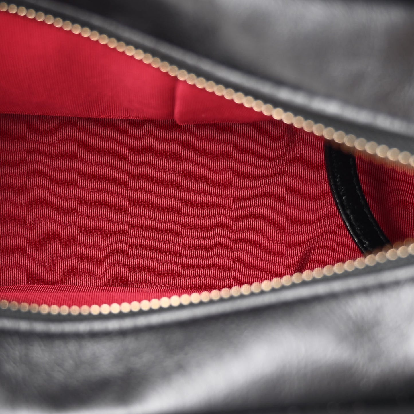 Aged Calfskin Quilted Charms Small Gabrielle Hobo Black