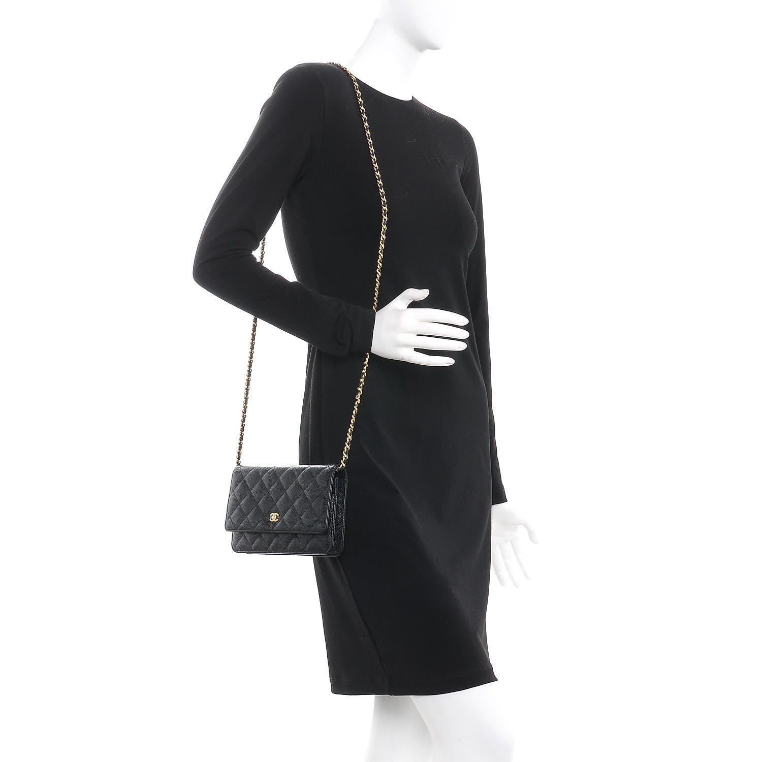 Chanel Caviar Quilted Wallet On Chain WOC Black 2 of 9