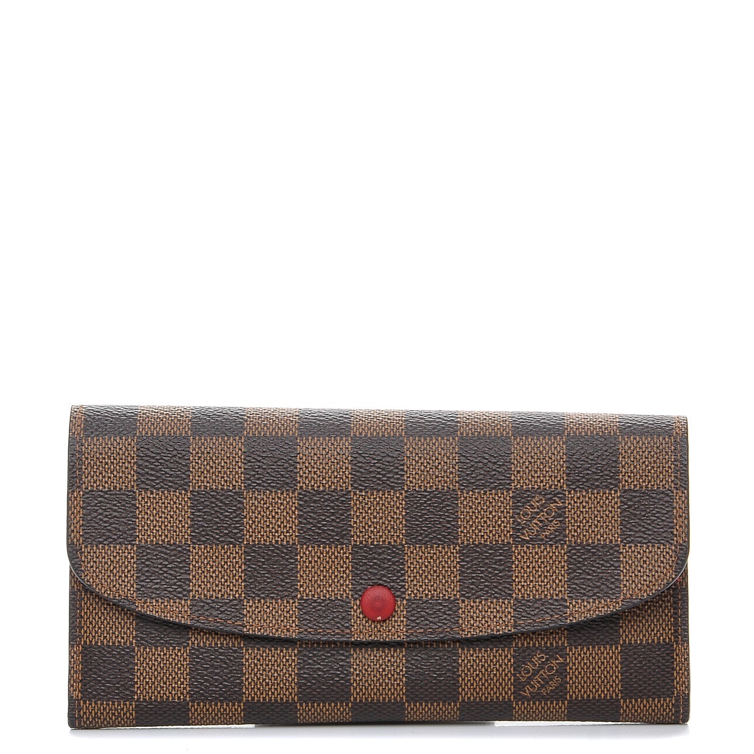 Louis Vuitton Damier Ebene Emilie Wallet Red 1 of 7