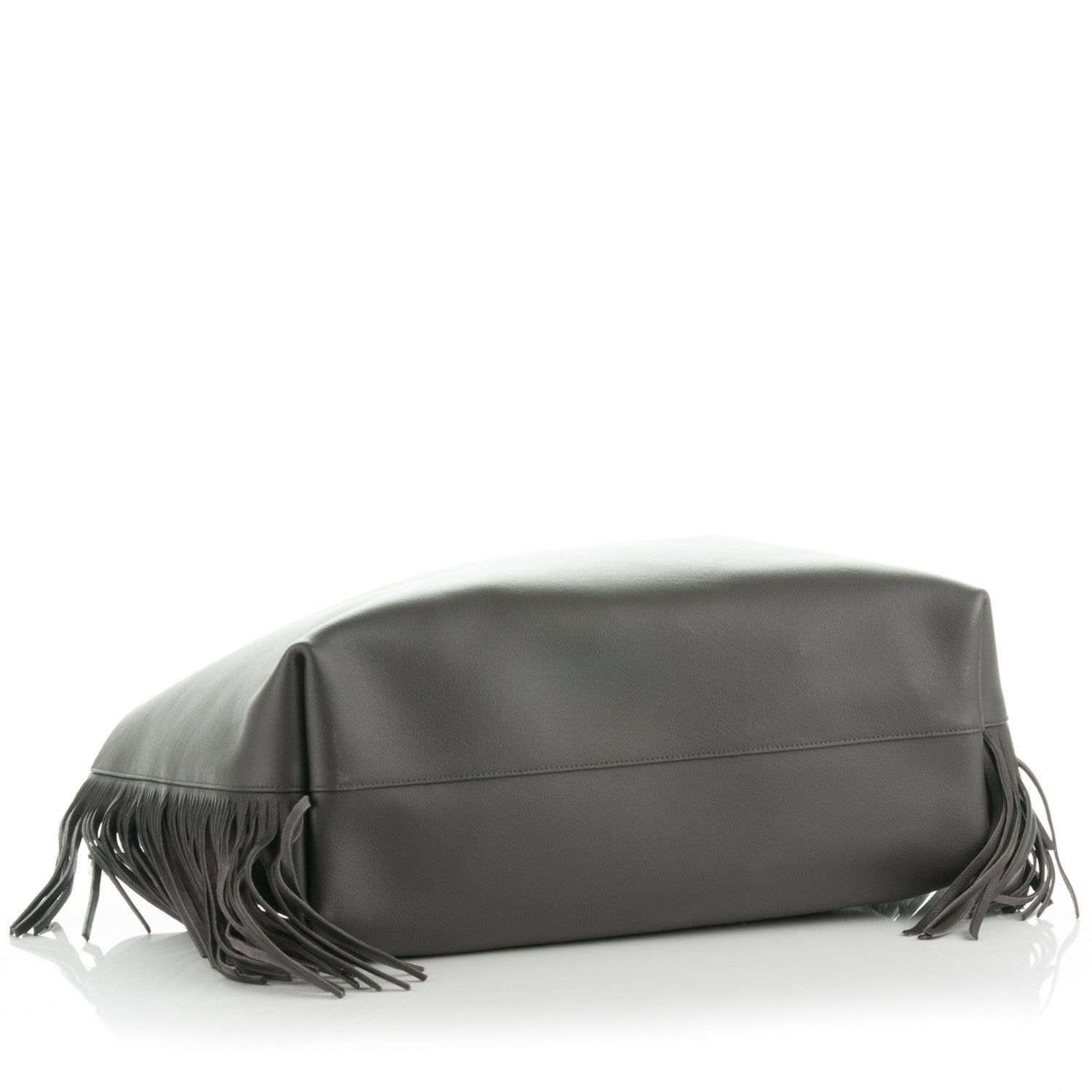 Saint Laurent Calfskin Large Fringe Shopping Tote Dark Grey 4 of 7