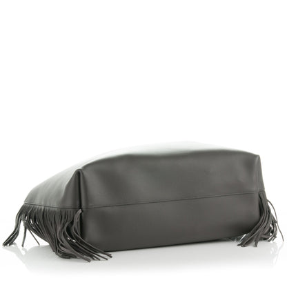 Saint Laurent Calfskin Large Fringe Shopping Tote Dark Grey 4 of 7
