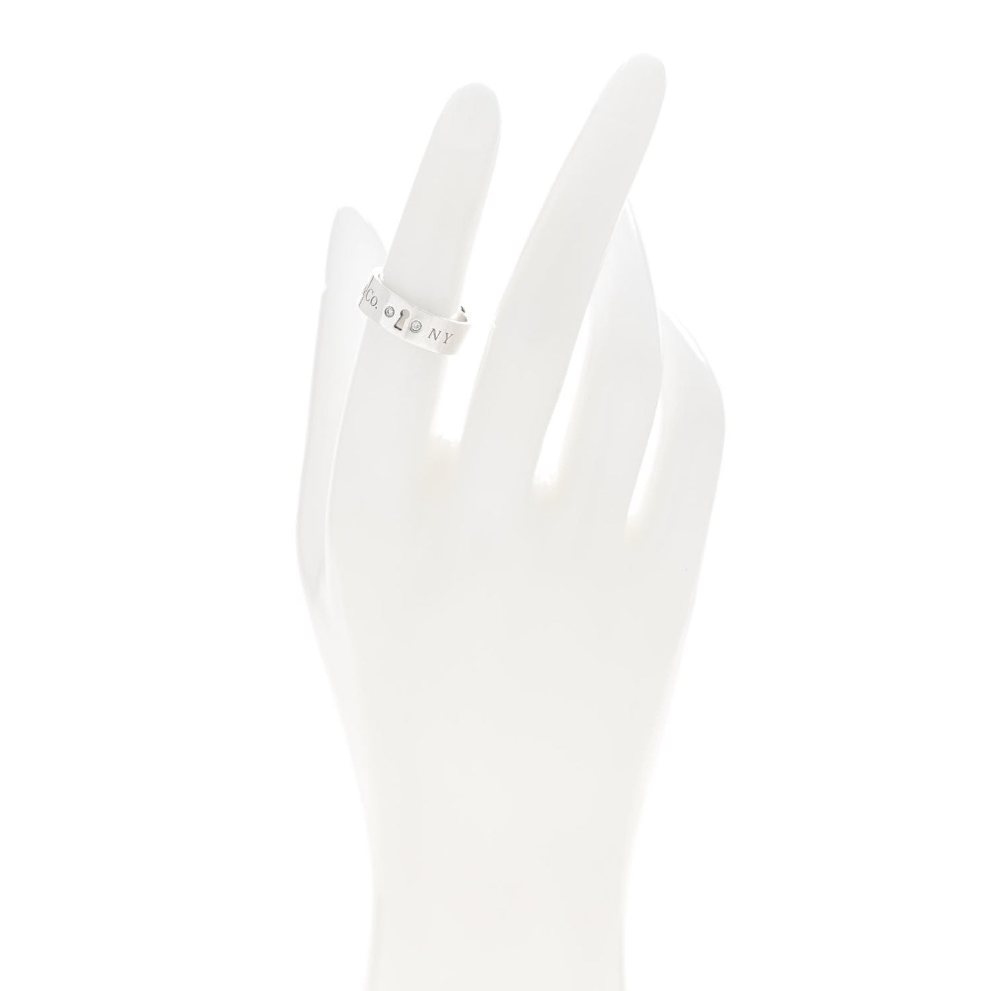 Sterling Silver Diamond Locks Ring 51 5.75