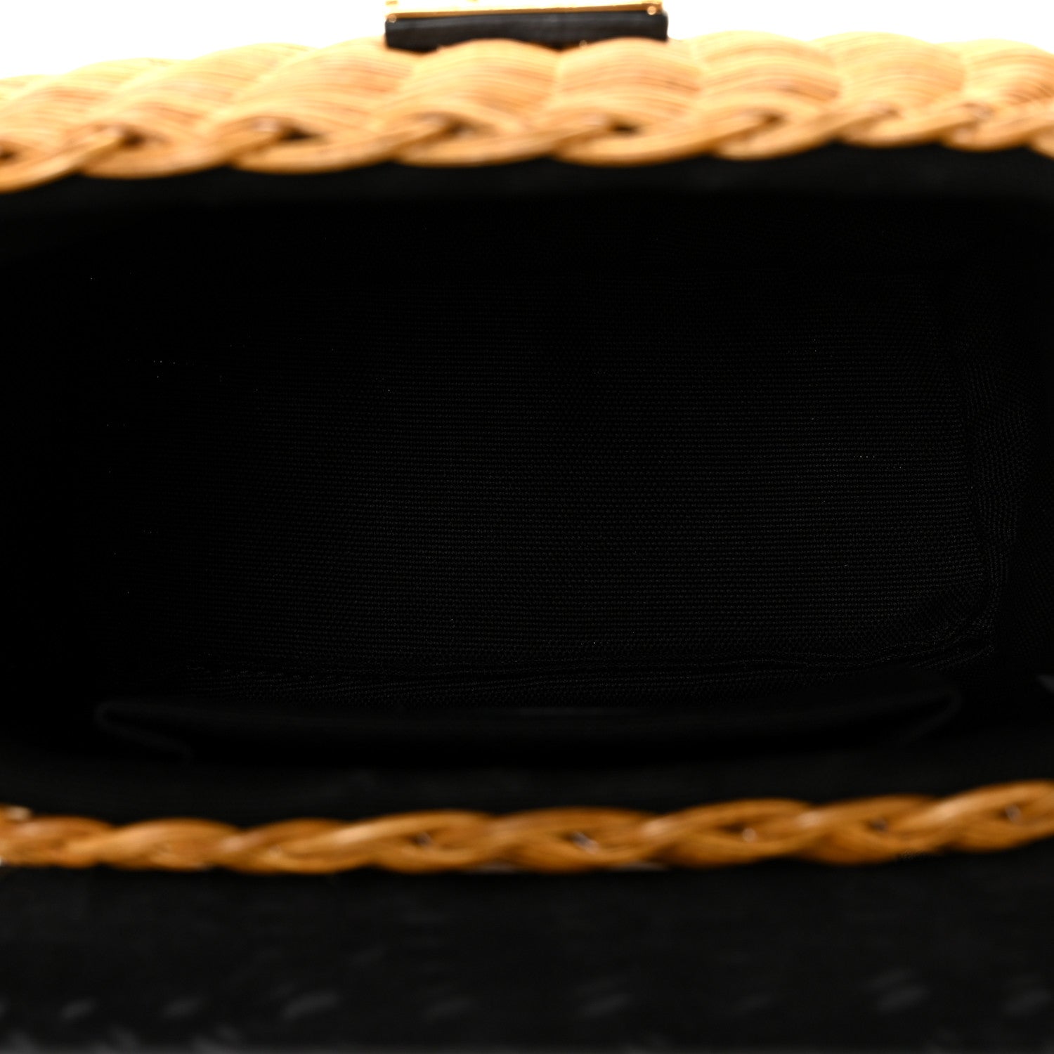 Miu Miu City Calfskin Wicker Midollino Bag Black 7 of 10
