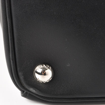 Prada City Calf Bi-Color Medium Galleria Double Zip Tote Black Celeste 10 of 10
