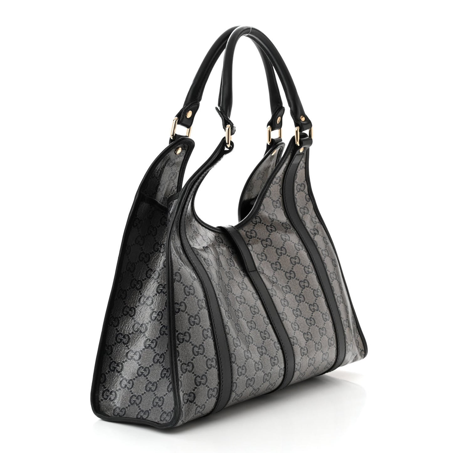 Crystal Monogram Medium Joy Shoulder Bag Black