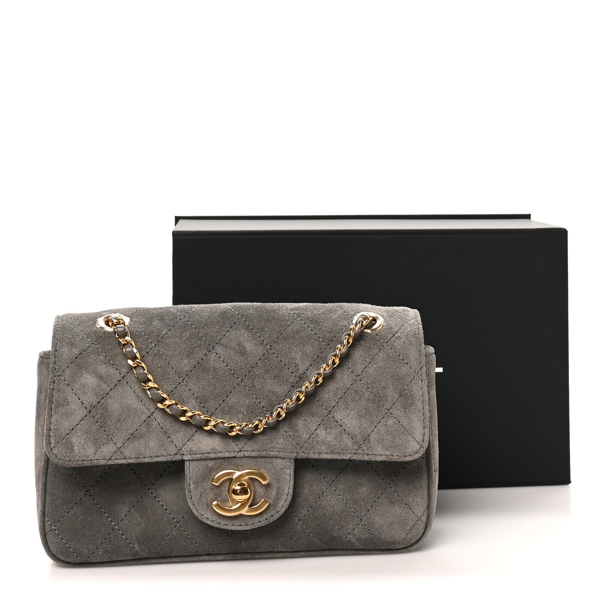 Chanel Suede Calfskin Mini Souplissimo Flap Dark Grey 11 of 11