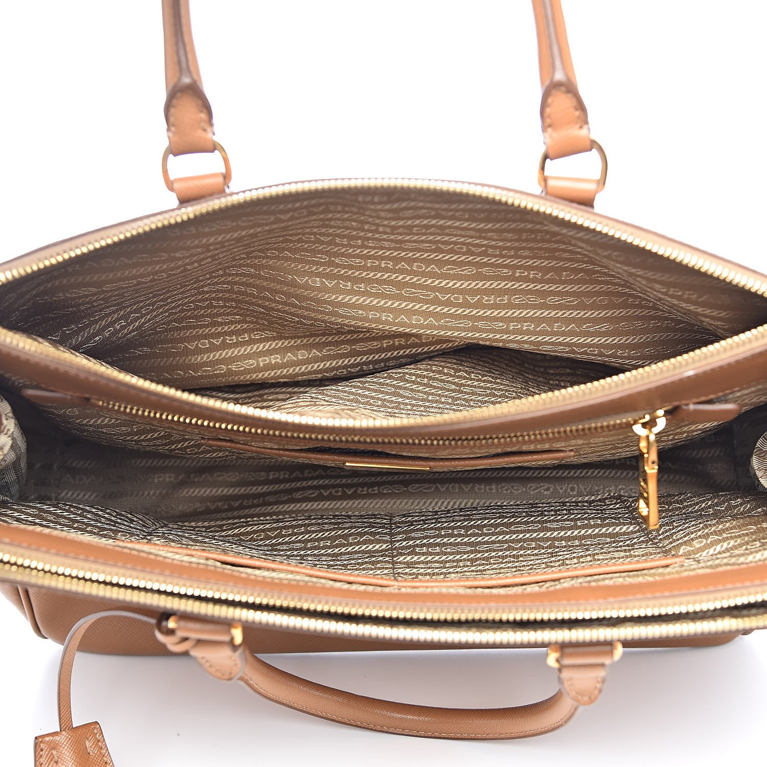 Prada Saffiano Lux Large Galleria Double Zip Tote Caramel 5 of 20