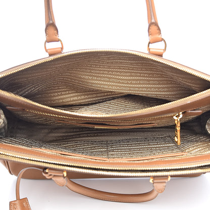 Prada Saffiano Lux Large Galleria Double Zip Tote Caramel 5 of 20