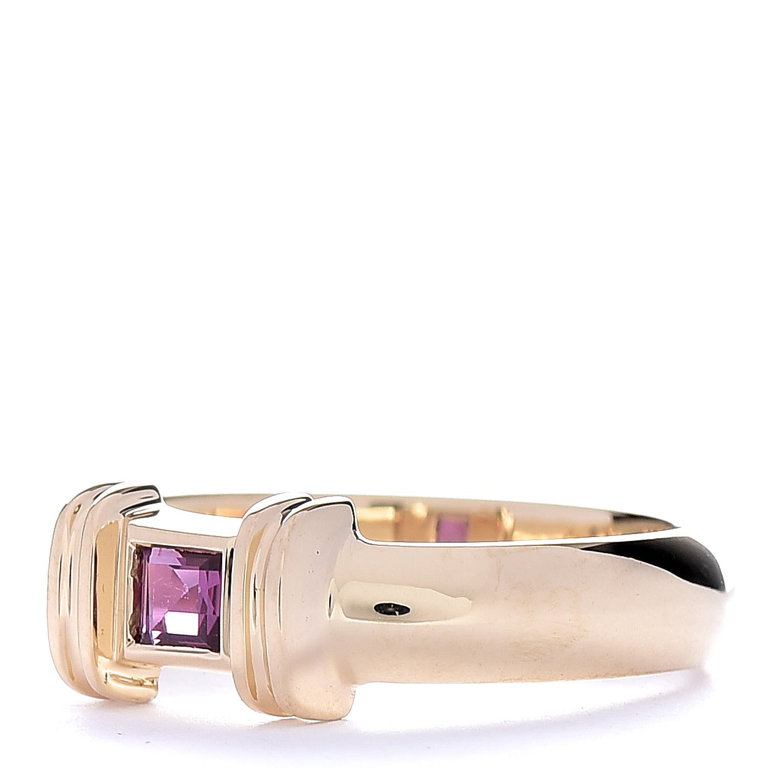 Tiffany 18K Yellow Gold Pink Sapphire Stacking Ring 50 5.25 3 of 5