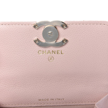 Chanel Caviar Quilted Card Holder On Chain Light Pink 6 of 10